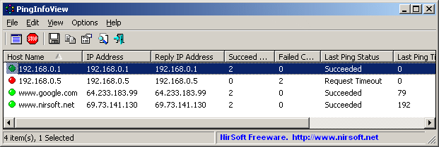 PingInfoView 1.60 software screenshot