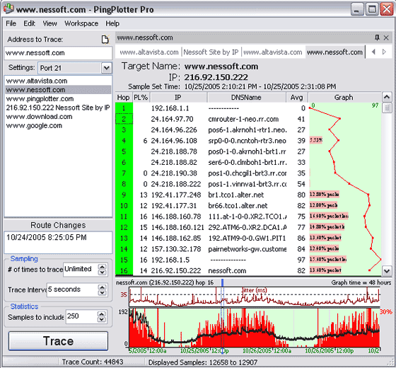 PingPlotter Pro 5.4.3.2773 software screenshot