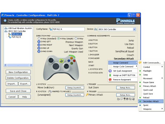 Pinnacle Game Profiler 8.2.8 software screenshot
