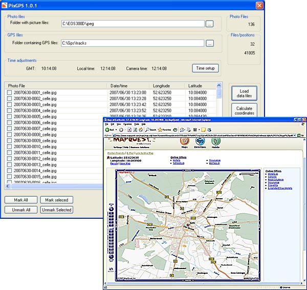 PixGPS 1.1.6 software screenshot