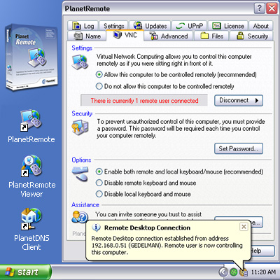 PlanetRemote Plus 2.01 software screenshot