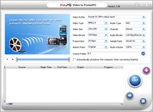 Plato Pocket PC Video Converter 12.07.01 software screenshot
