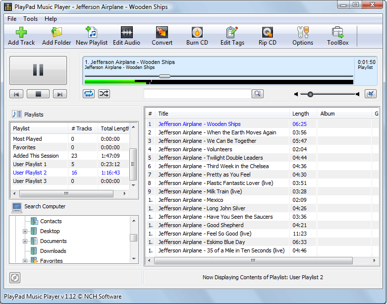 PlayPad 2.05 software screenshot
