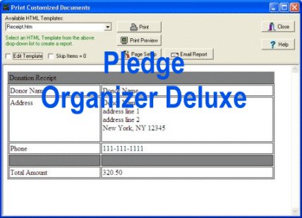 Pledge Organizer Deluxe 4.0 software screenshot