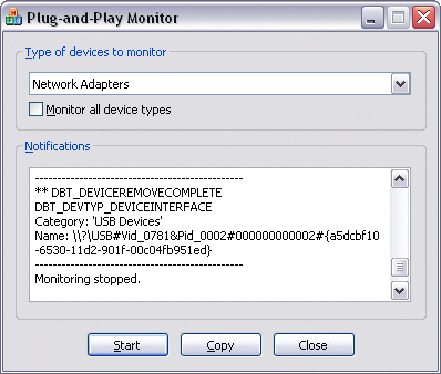 Plug-and-Play Monitor 1.0.7.7 software screenshot