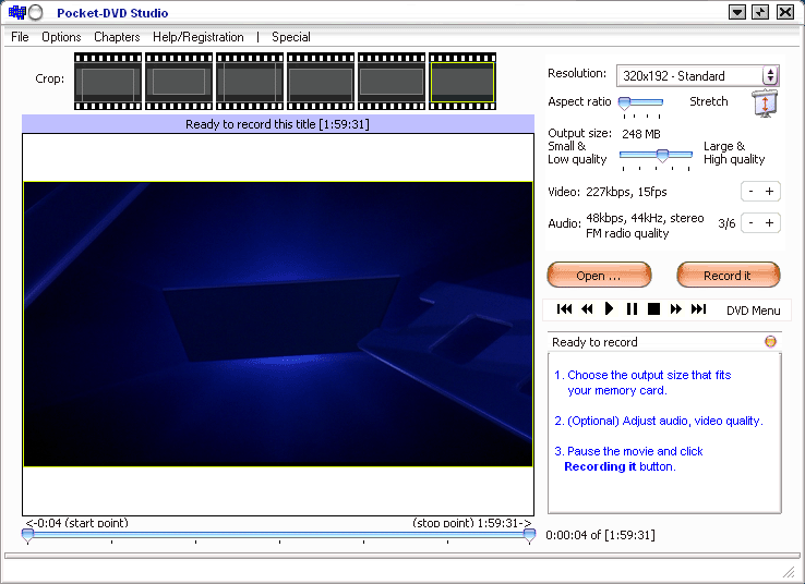 Pocket DVD Studio 4.0 4.1 software screenshot
