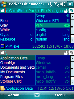 Pocket File Manager 1.3 software screenshot