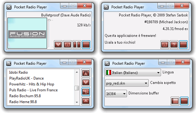 Pocket Radio Player 170601 software screenshot