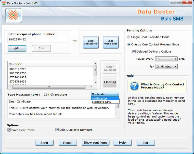 Pocket pc SMS Software 2.0.1.5 software screenshot