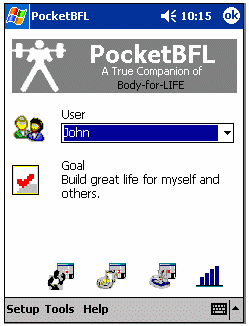 PocketBFL: Body for LIFE Companion 2.0 software screenshot