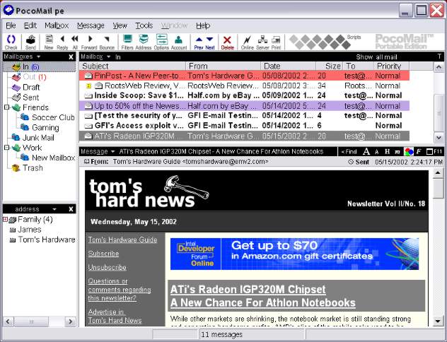 PocoMail Portable Edition 2.61 software screenshot