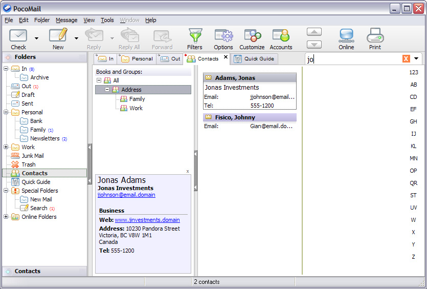 PocoMail 4.1 software screenshot