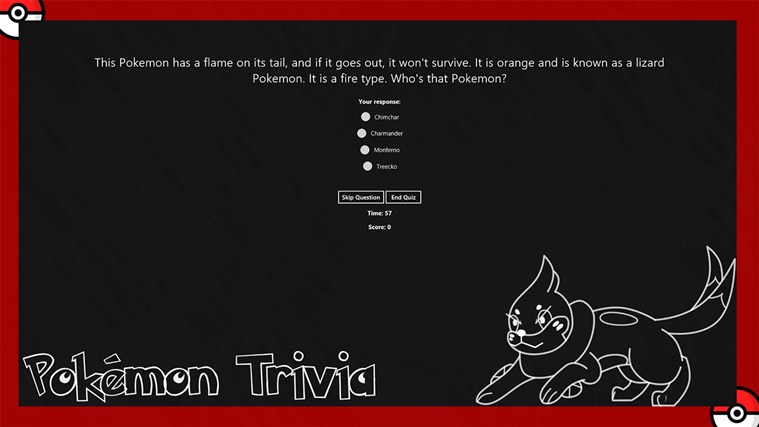 Pokemon Trivia for Windows 8 1.1.0.0 software screenshot