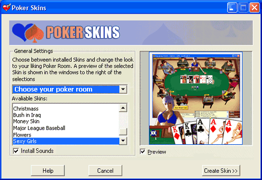 Poker Skins 1.1 software screenshot