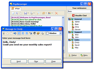 PopMessenger 1.62 software screenshot