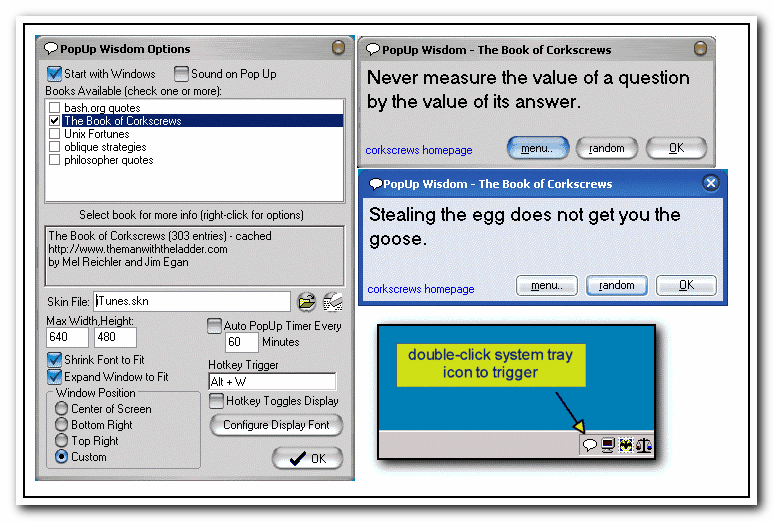 PopUp Wisdom 1.07.01 software screenshot