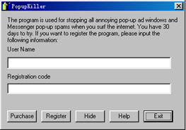Popup Killer 1.0.3.6 software screenshot