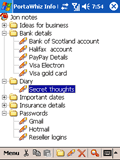 PortaWhiz Info Manager 1.0 software screenshot