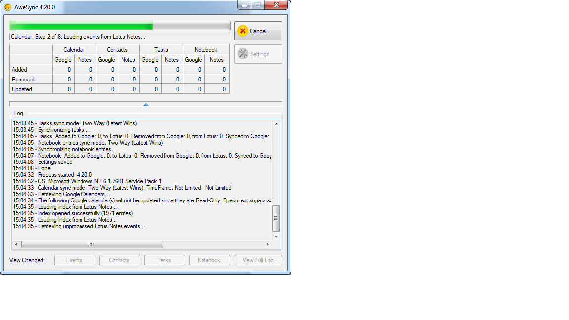 Portable AweSync 6.6.0 software screenshot