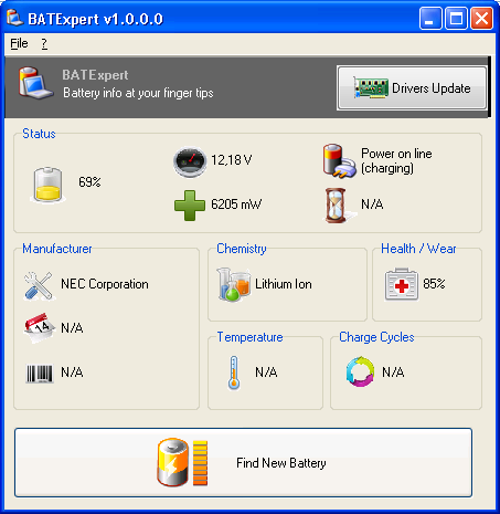 Portable BATExpert 1.9.1.14 software screenshot