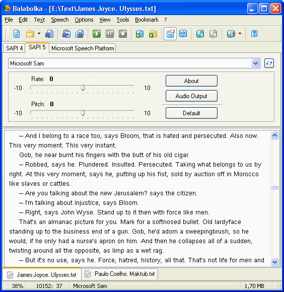 Portable Balabolka 2.11.0.628 software screenshot