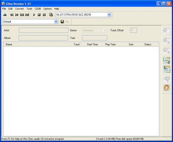 Portable CDex 1.85 software screenshot