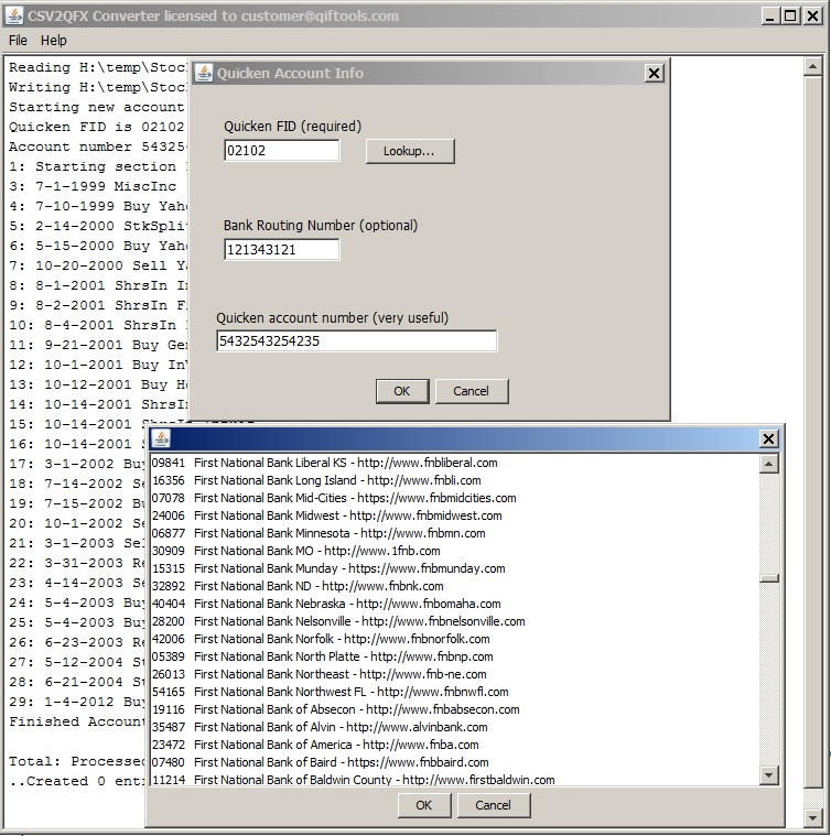 Portable CSV2QFX Converter 6.0.01 software screenshot