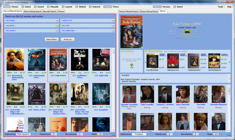 Portable Coollector Movie Database 4.9.5 software screenshot