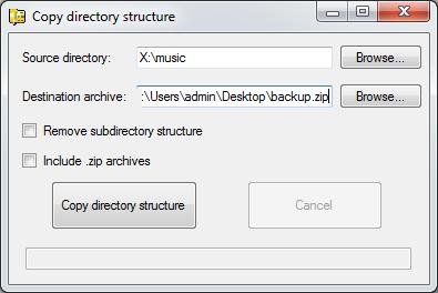 Portable Copy directory structure 1.0.0.0 software screenshot
