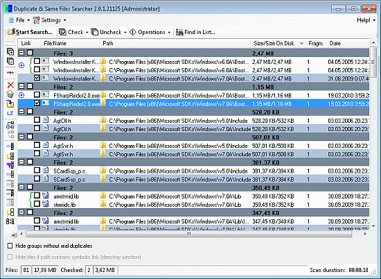 Portable Duplicate & Same Files Searcher 4.3 software screenshot