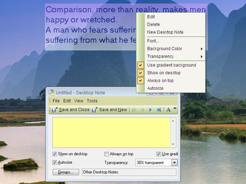 Portable Efficient Sticky Notes 5.22.530 software screenshot