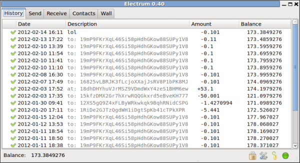 Portable Electrum 2.8.2 software screenshot