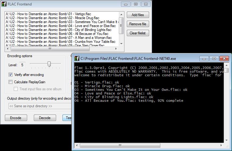 Portable FLAC Frontend 2.0 software screenshot