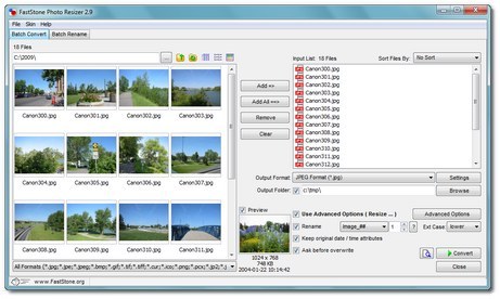 Portable FastStone Photo Resizer 3.6 software screenshot