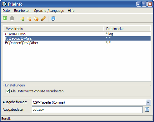 Portable FileInfo 2.3 software screenshot