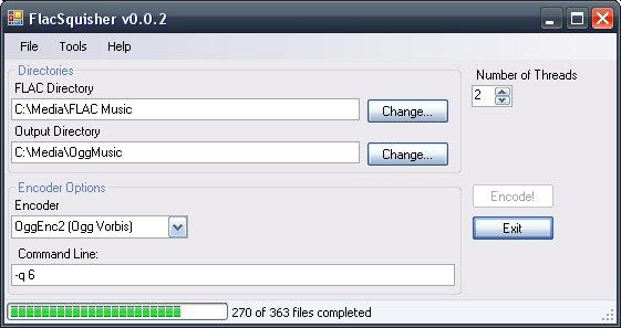 Portable FlacSquisher 1.0.12 software screenshot