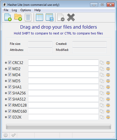 Portable Hasher Lite 3.3 software screenshot
