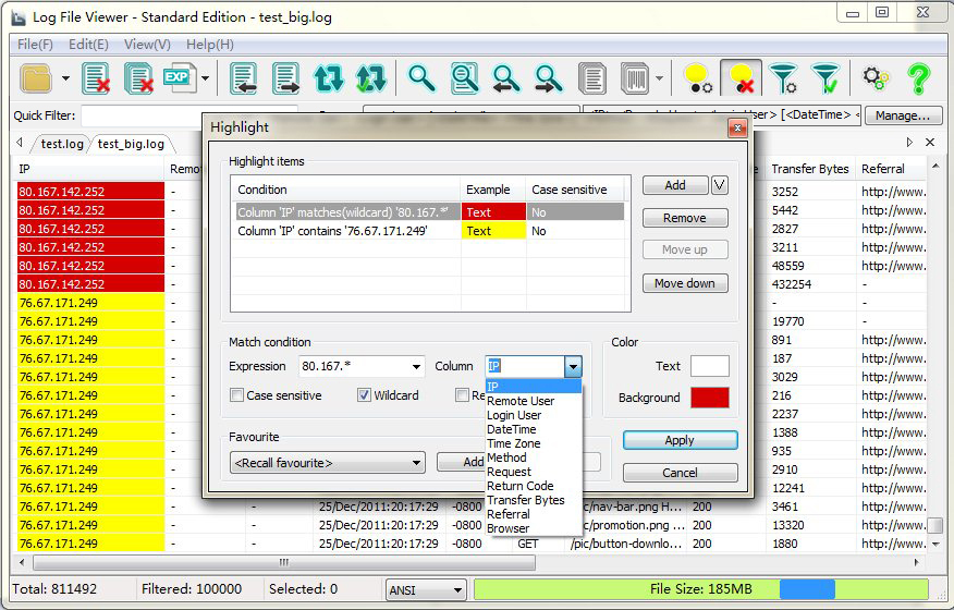 Portable Log File Viewer - Standard Edition 2.3.1 software screenshot