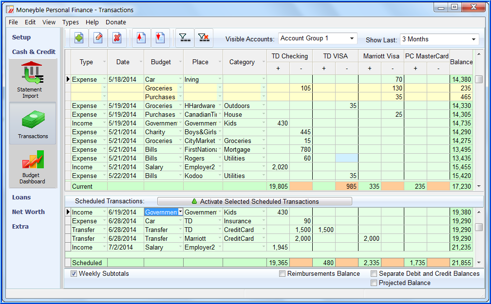 Portable Moneyble Personal Finance 3.4.48 software screenshot