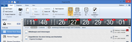 Portable Organize:Me 4.0.6.0 software screenshot