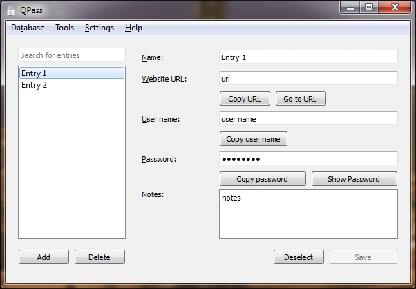 Portable QPass 1.3.2 software screenshot