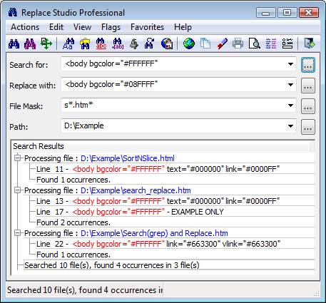 Portable Replace Studio Professional 7.15 software screenshot