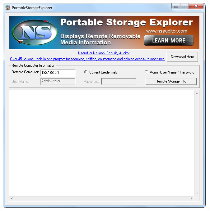 Portable Storage Explorer 1.3 software screenshot