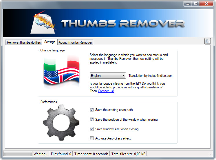 Portable Thumbs Remover 1.7.0.300 software screenshot