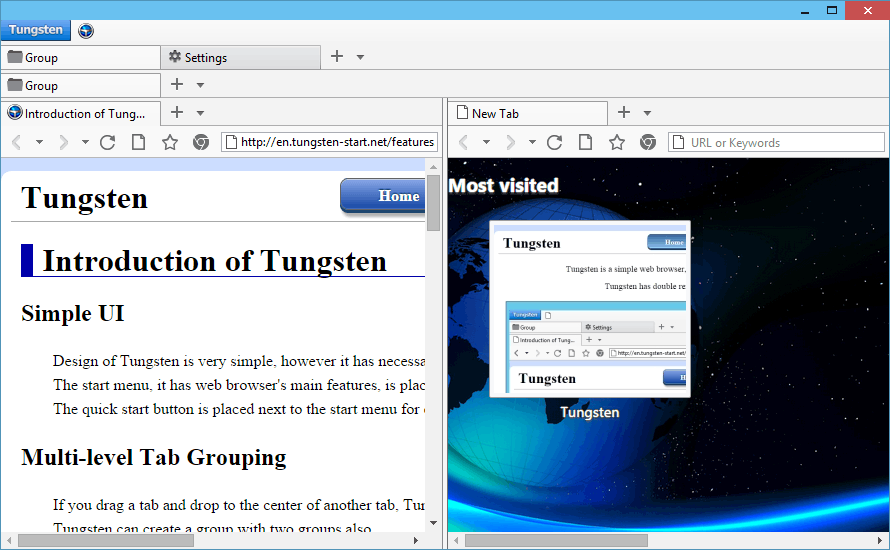 Portable Tungsten 2.10 software screenshot