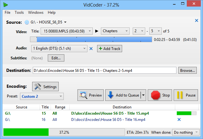 Portable VidCoder 1.5.34.0 software screenshot