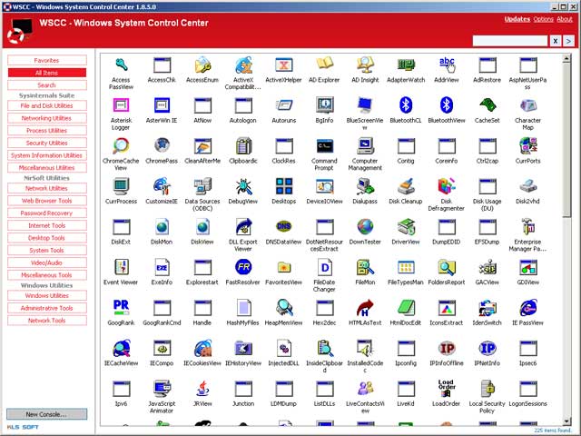 Portable WSCC - Windows System Control Center 3.2.7.0 software screenshot