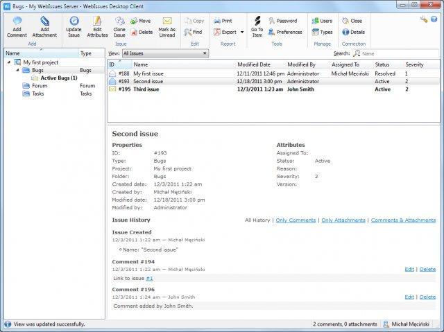 Portable WebIssues 1.1.3 software screenshot