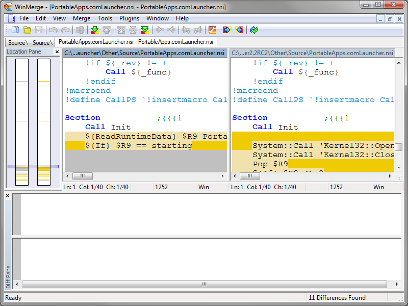 Portable WinMerge 2.14 software screenshot