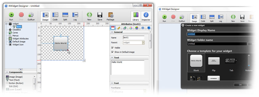Portable XWidget 1.8.4.610 software screenshot